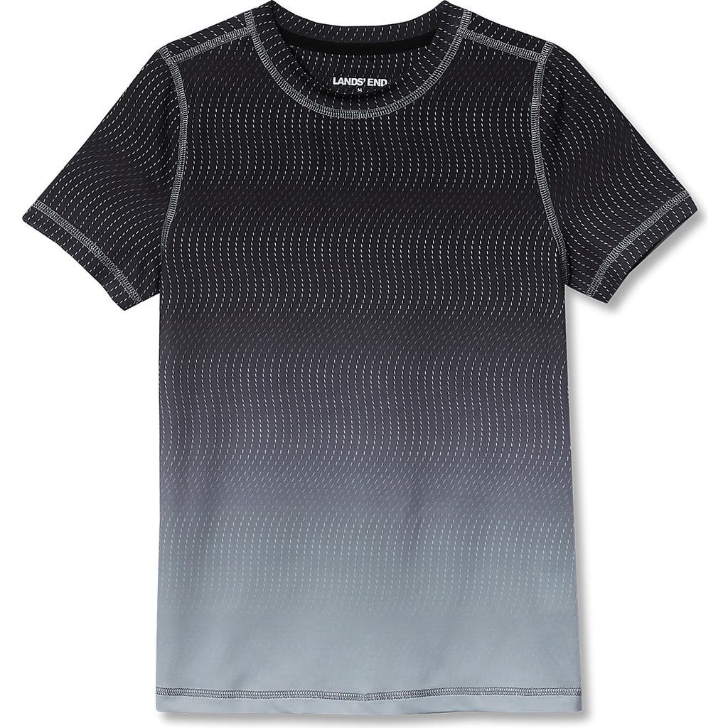 Lands' End Boys Husky Active Performance Tee In Black