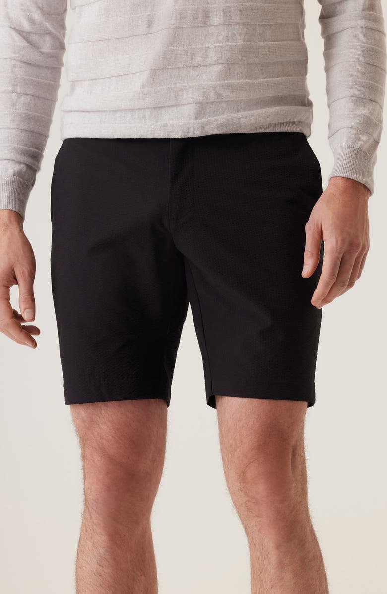 DEKE Oasis Satellite EME Seersucker Bermuda Shorts, Alternate, color, Black