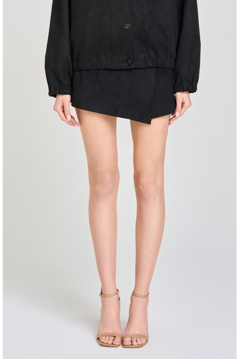 Parker Faux Wrap Skort, Main, color, BLACK