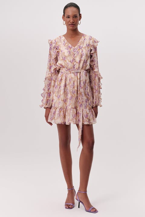 Katelin V Neck Belted Mini Dress
