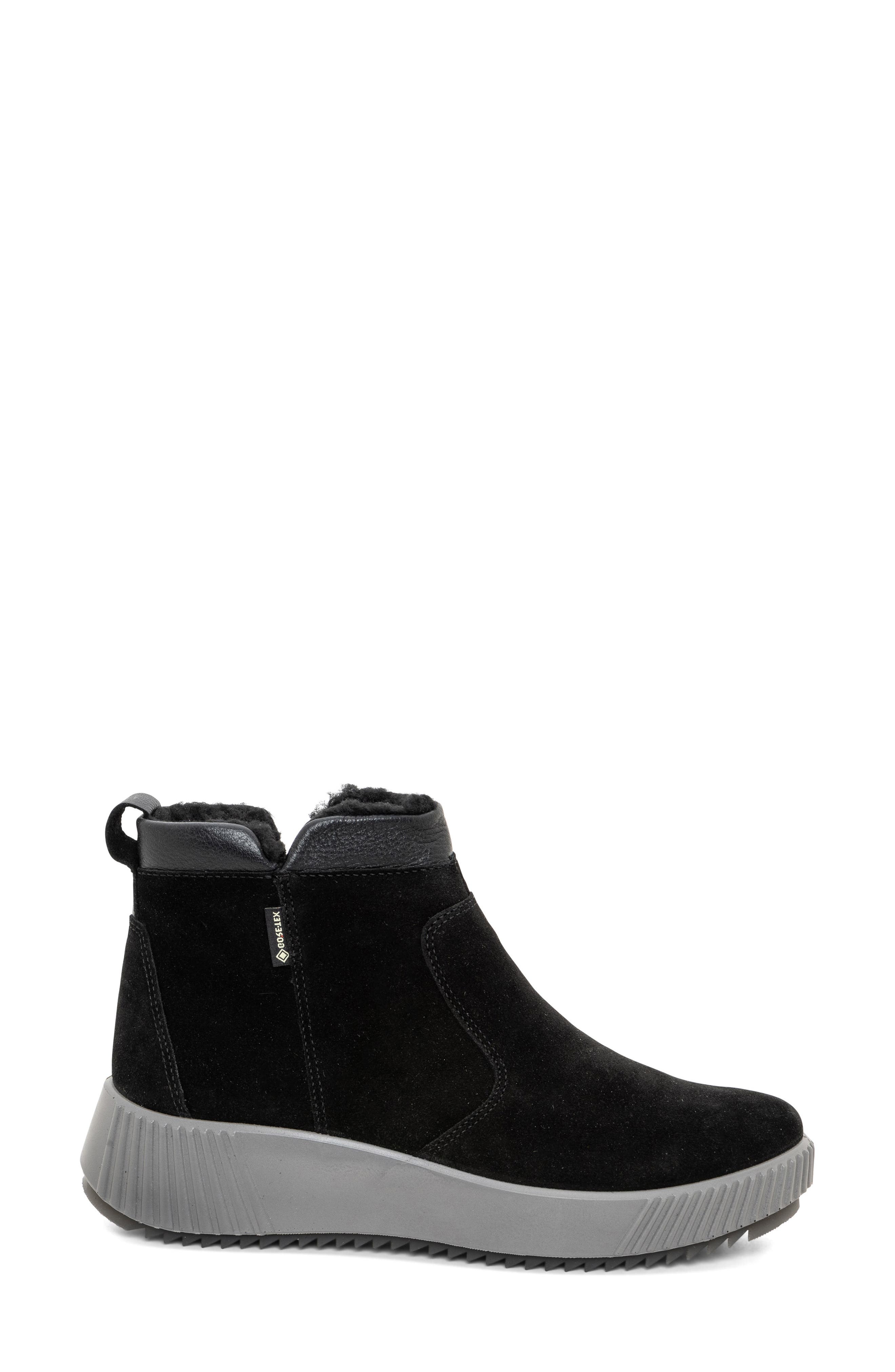 ara Dahlia Waterproof Faux Fur Lined Sneaker, Alternate, color, Black