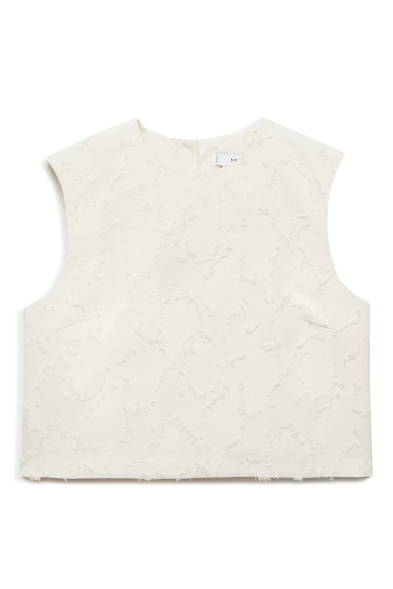 Texture Sleeveless Crop Top, Main, color, OFF WHITE