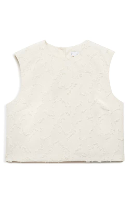 Mango Texture Sleeveless Crop Top In Neutral