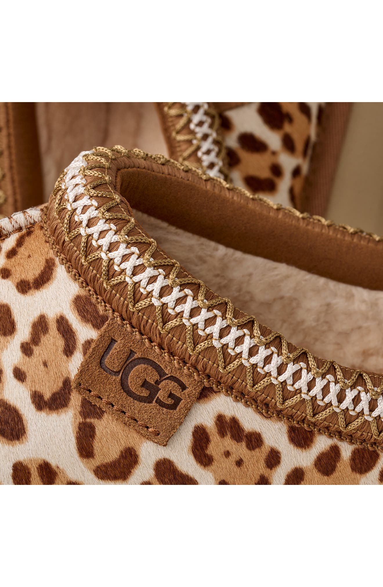 UGG<sup
®</sup
 Tazz Plains Leopard Print Slippers, Alternate, color, Felicity Leopard Jasmine