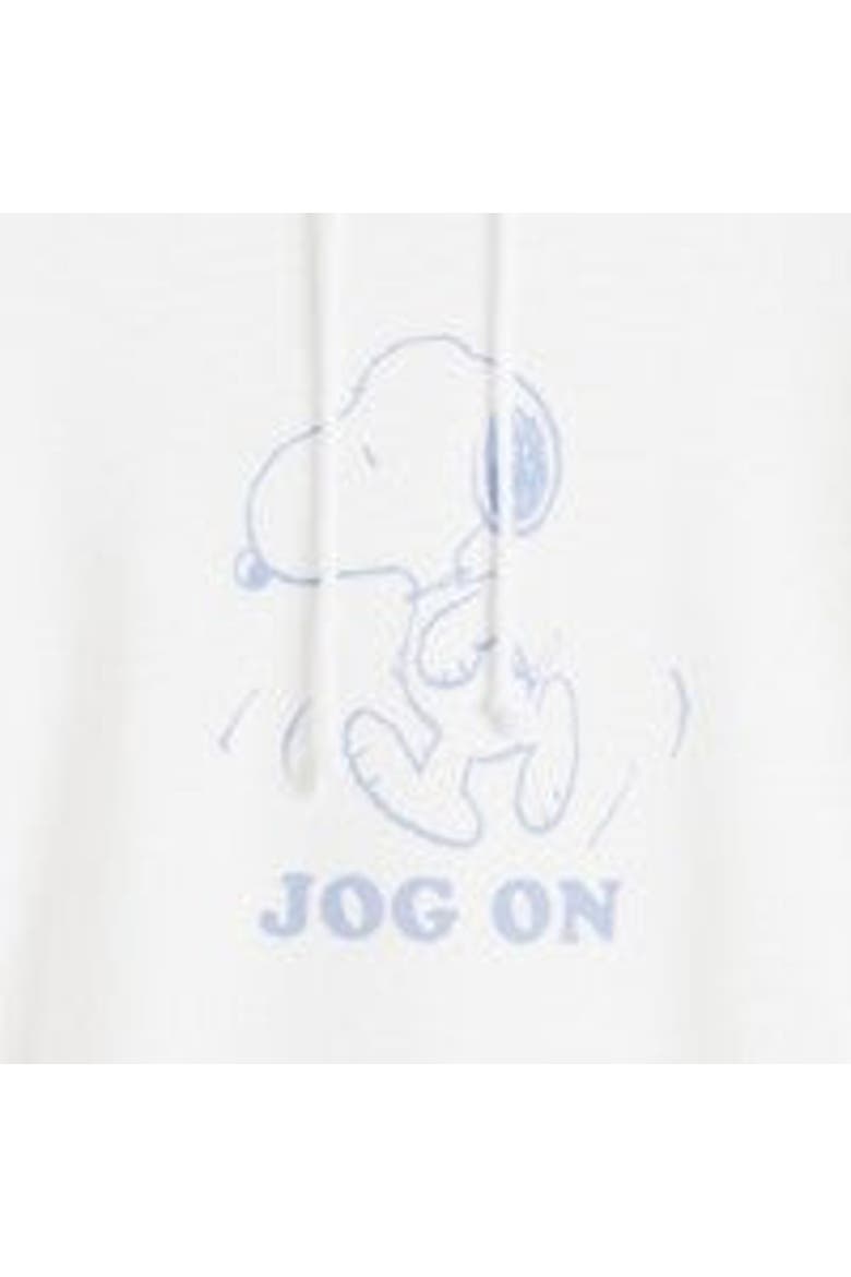 Snoopy Graphic Jog On Cotton Hoodie, Alternate, color, Cream