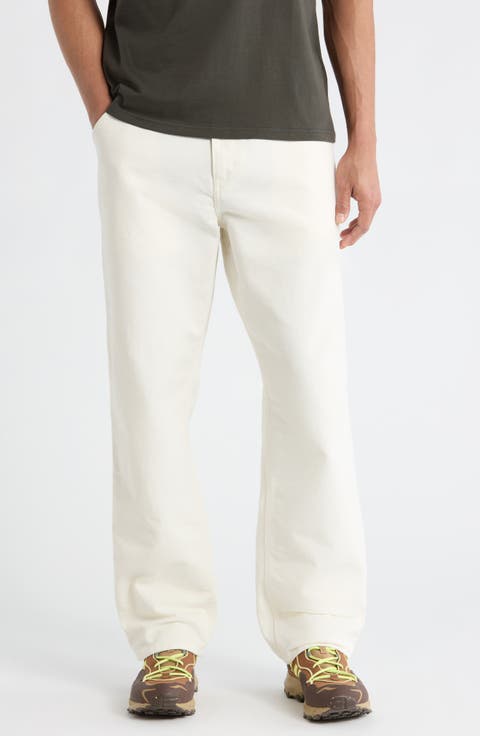 Single Knee Organic Cotton Canvas Straight Leg Pants