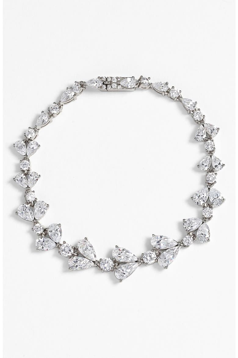 Crystal Line Bracelet, Main, color, SILVER