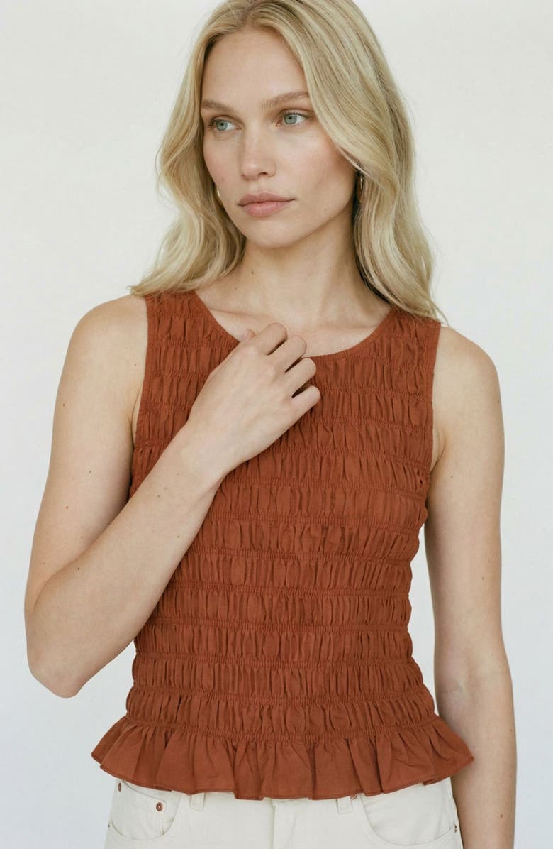 VERO MODA Nori Smocked Sleeveless Top, Alternate, color, Andorra
