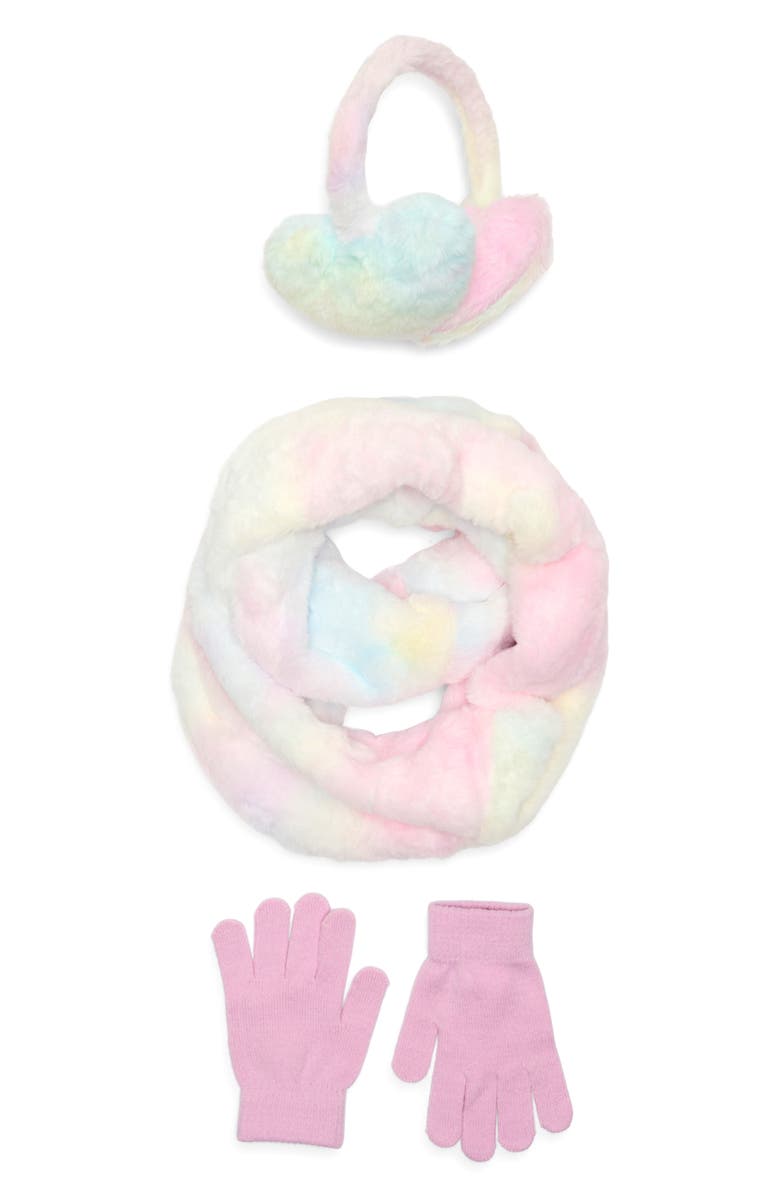 Capelli New York Kids' Earmuffs, Scarf & Gloves Set, Main, color, Pink Pale Multi