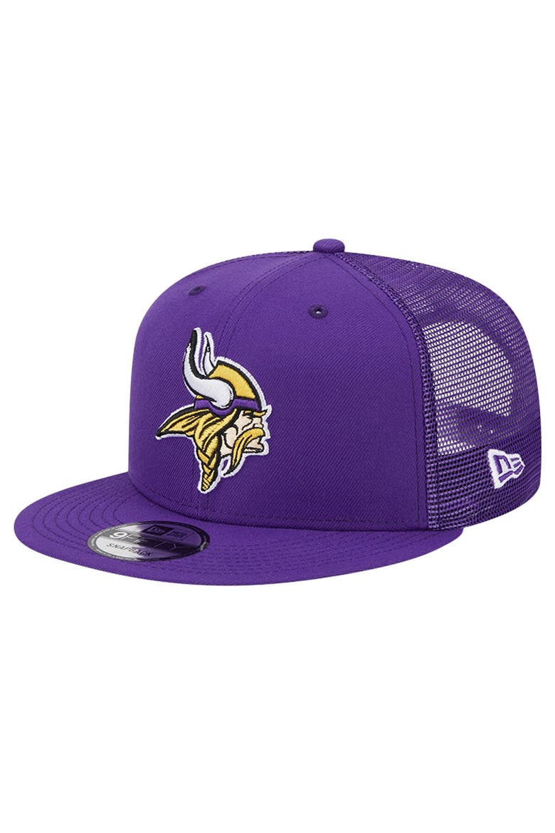 Men's New Era Purple Minnesota Vikings Main Trucker 9FIFTY Snapback Hat, Main, color, Purple