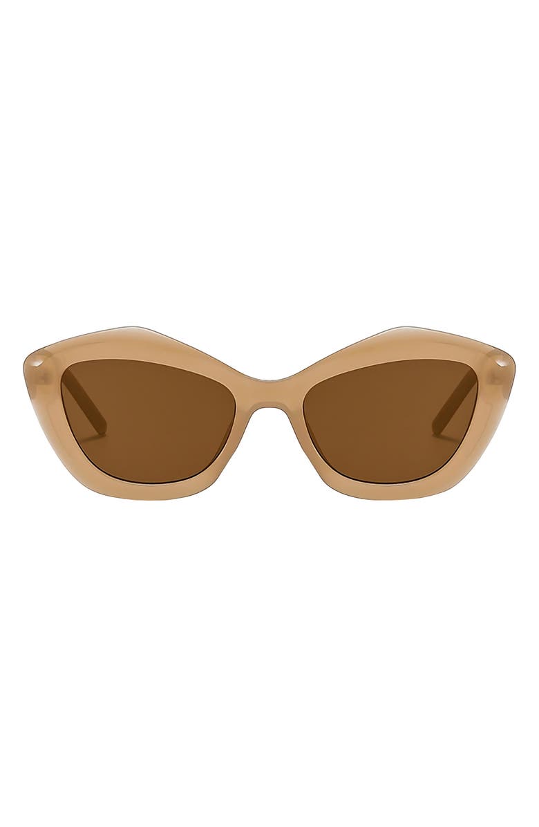 Fifth & Ninth Sloane 54mm Polarized Cat Eye Sunglasses, Main, color, Tan / Brown