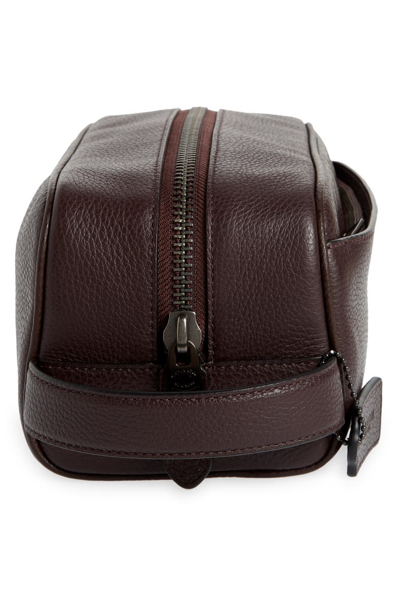 Pebbled Leather Dopp Kit, Alternate, color, OXBLOOD