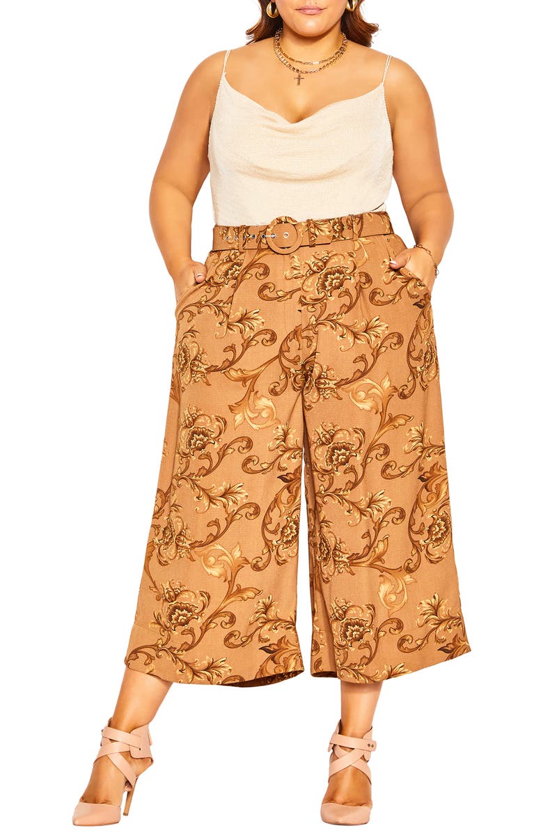 City Chic Evangeline Wide Leg Crop Pants, Main, color, 