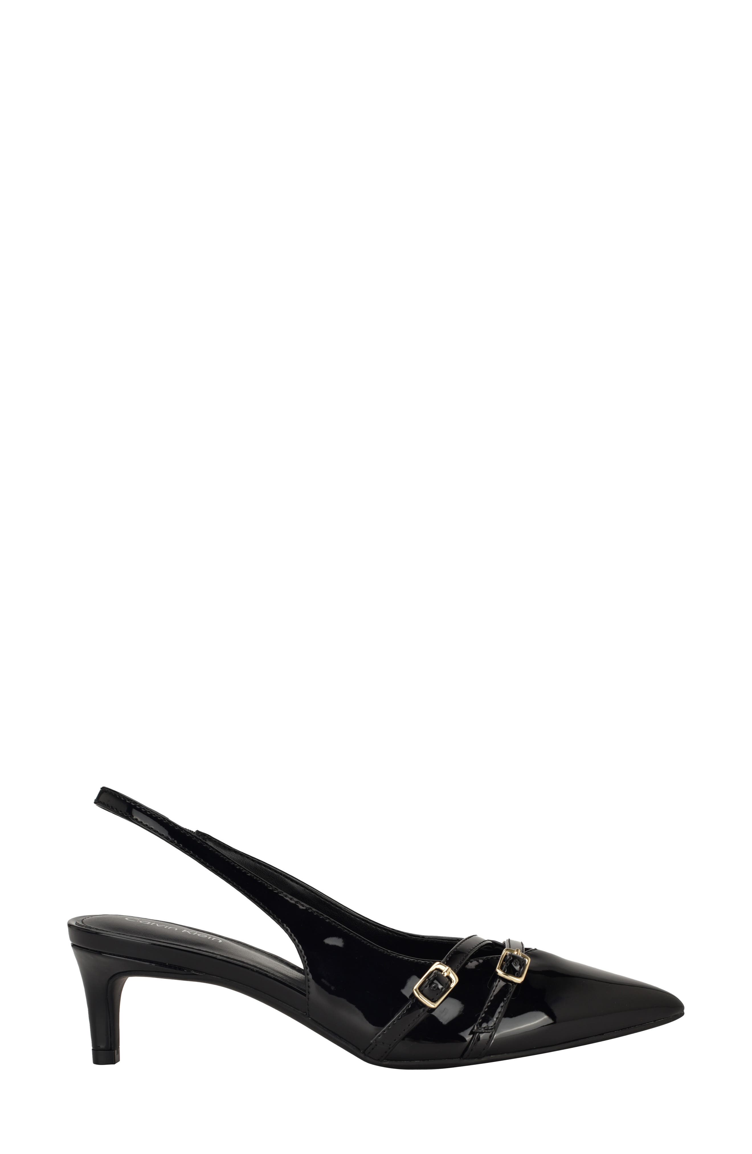 Calvin Klein Dazea Slingback Kitten Heel Pump, Alternate, color, Black