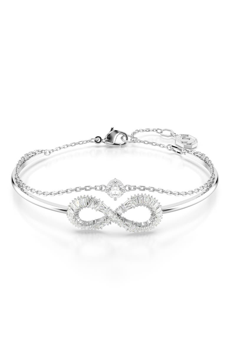 Swarovski Hyperbola Layered Bracelet, Main, color, White