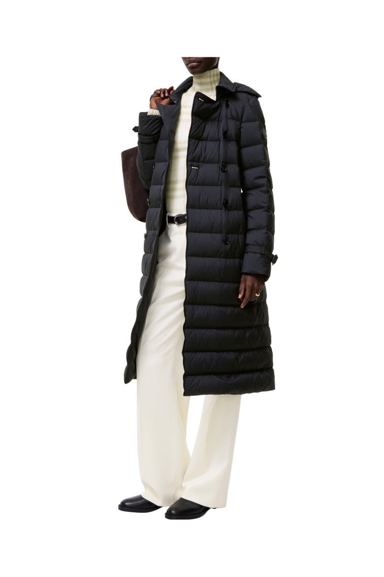 Long Nylon Audley Puffer Coat, Alternate, color, Navy