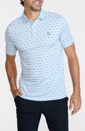 Bad Birdie Geo Print Piqué Performance Golf Polo