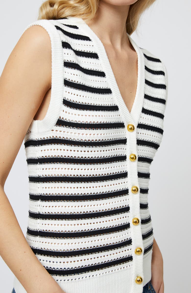 French Connection Lumi Mozart Open Stitch Sweater Vest, Alternate, color, Summer White