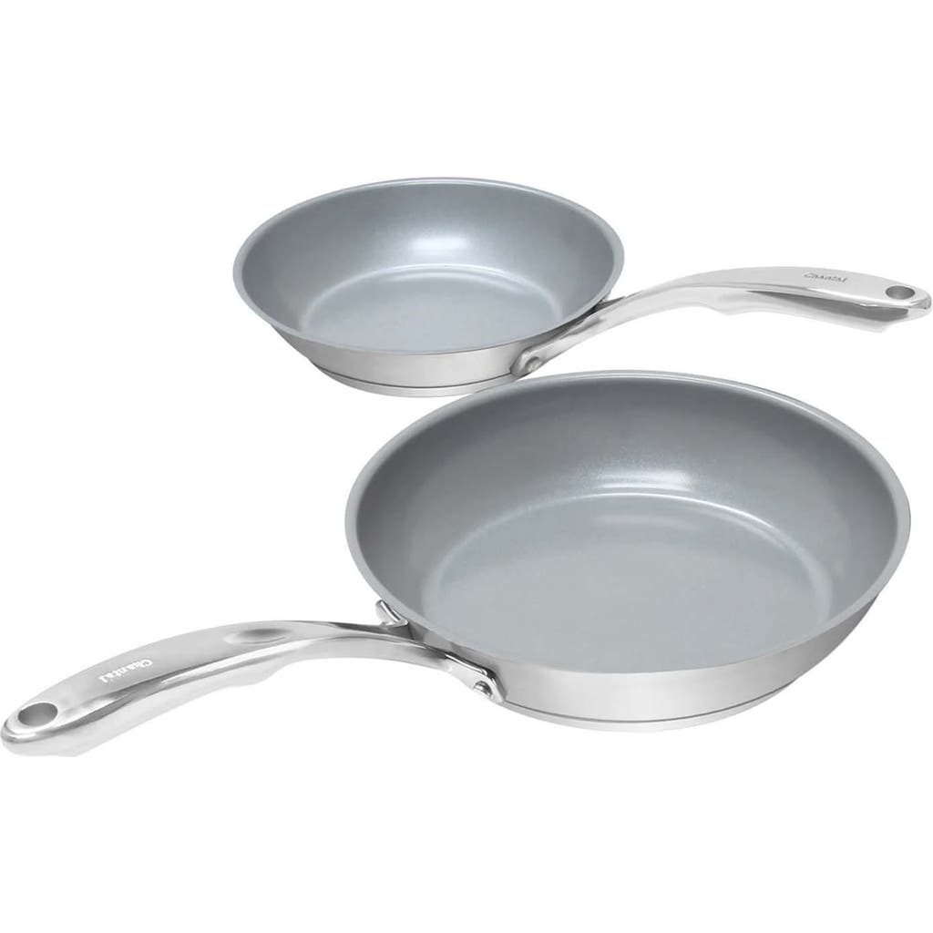 Chantal Induction 21 Ceramic Coated Fry Pan Set, 8-inch & 10-inch, Stainless In Silver