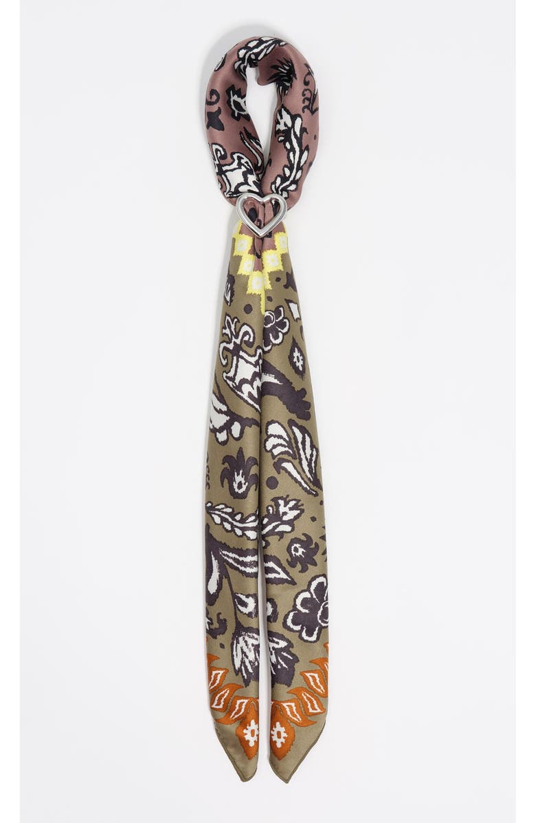 Bimba y Lola Scarf Bag Charm, Main, color, Khaki