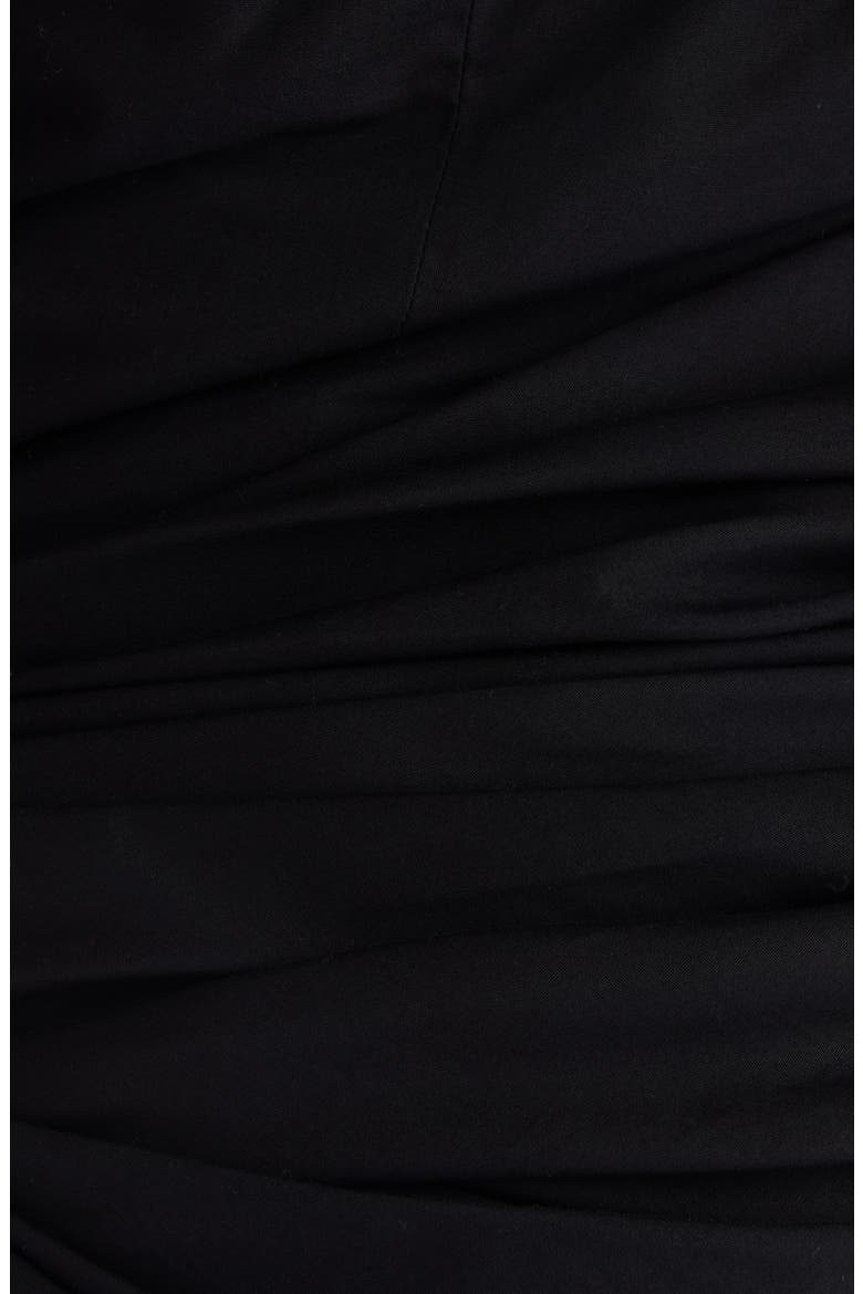 Draped Organic Cotton Poplin Dress, Alternate, color, BLACK