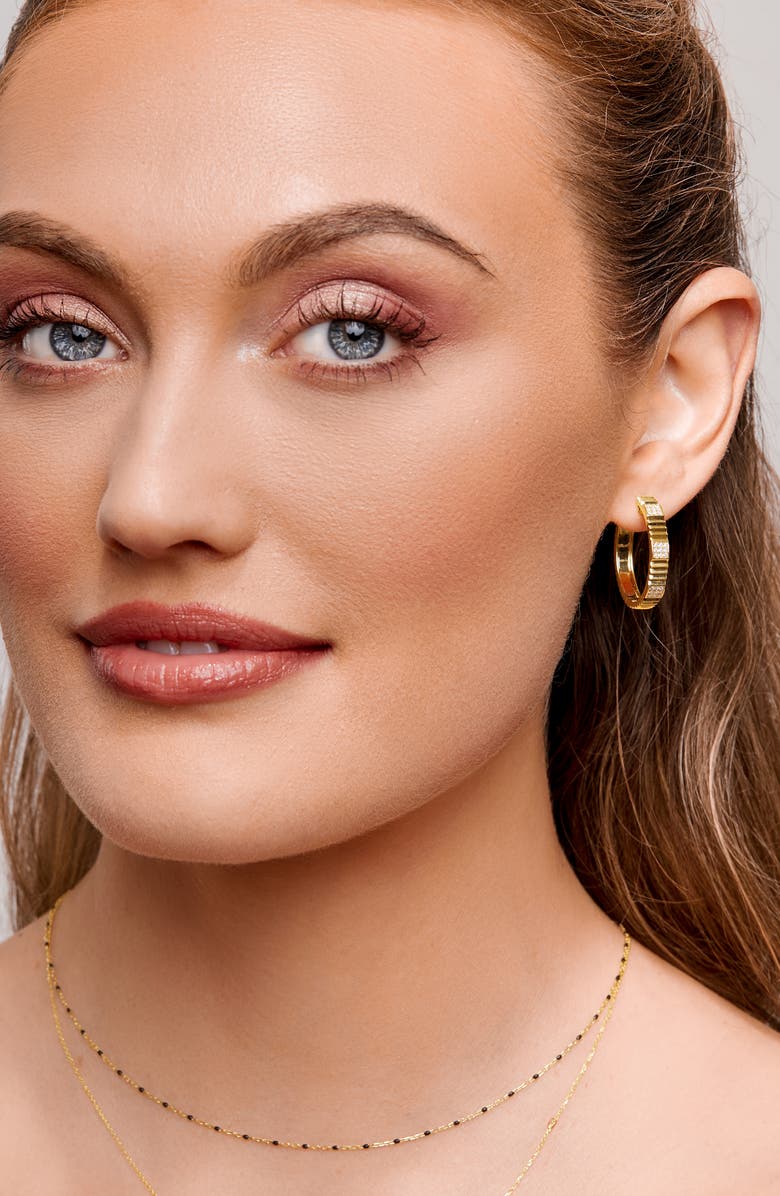 Bony Levy Cleo Diamond Hoop Earrings, Alternate, color,