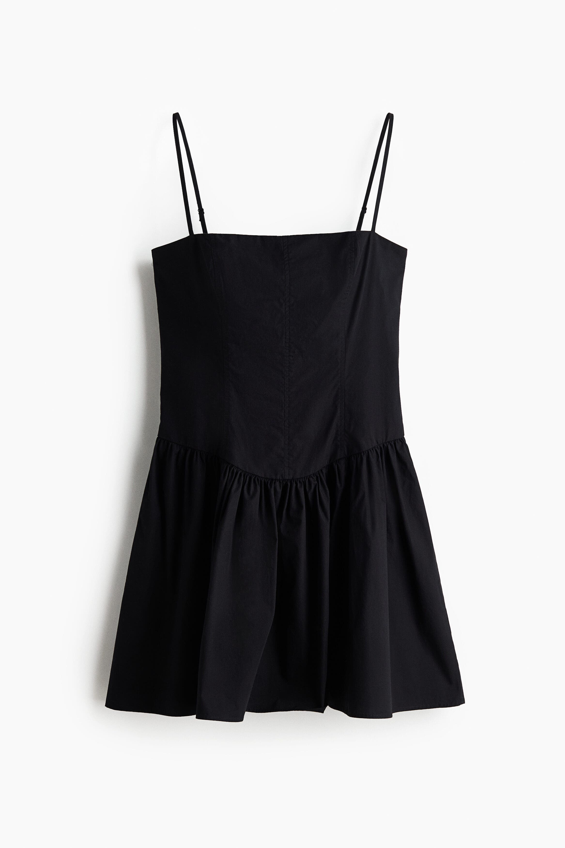 black spaghetti strap dress h&m Sequin Mini Dresses Lined at the top. Women's Black A-Line Strappy Dress