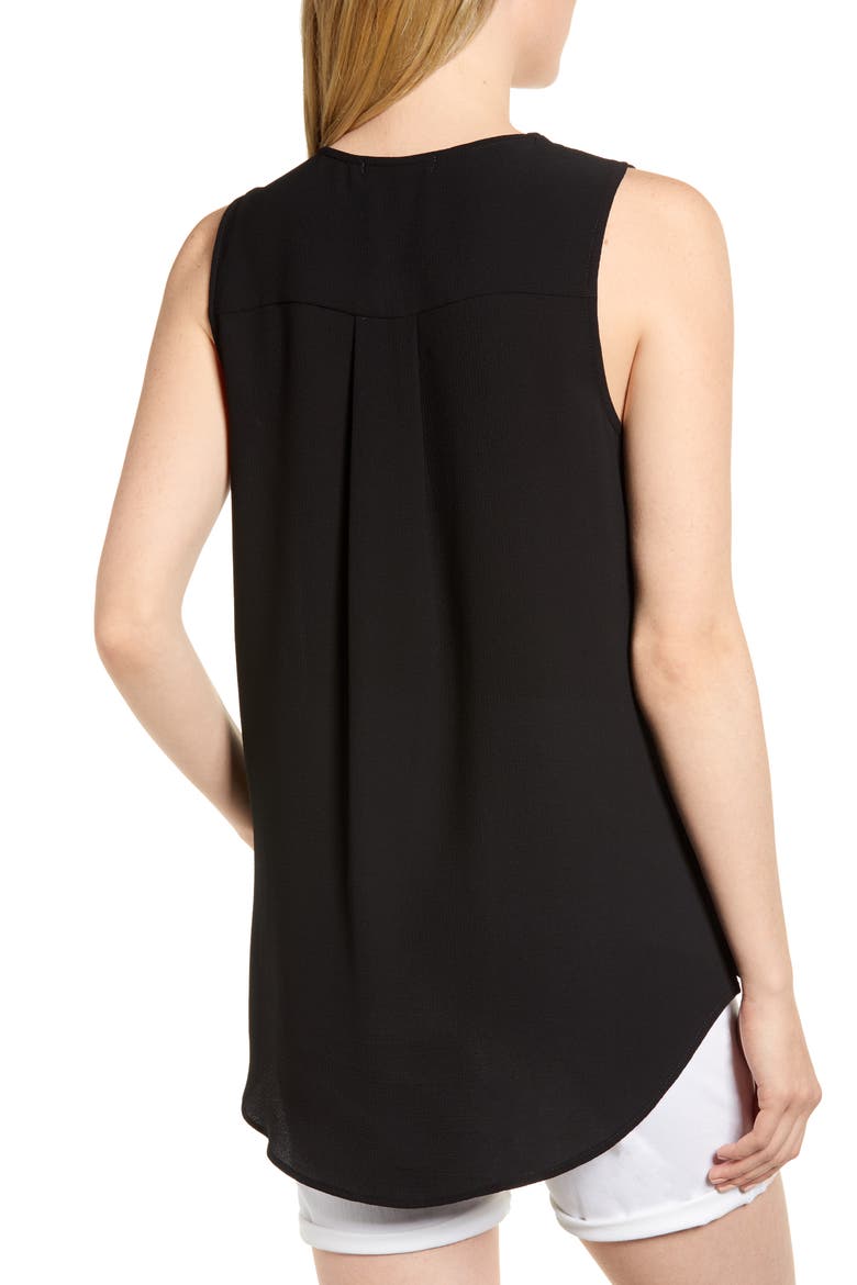 Gibson x Living in Yellow Reagan V-Neck Drop Back Top (Nordstrom Exclusive), Alternate, color, BLACK