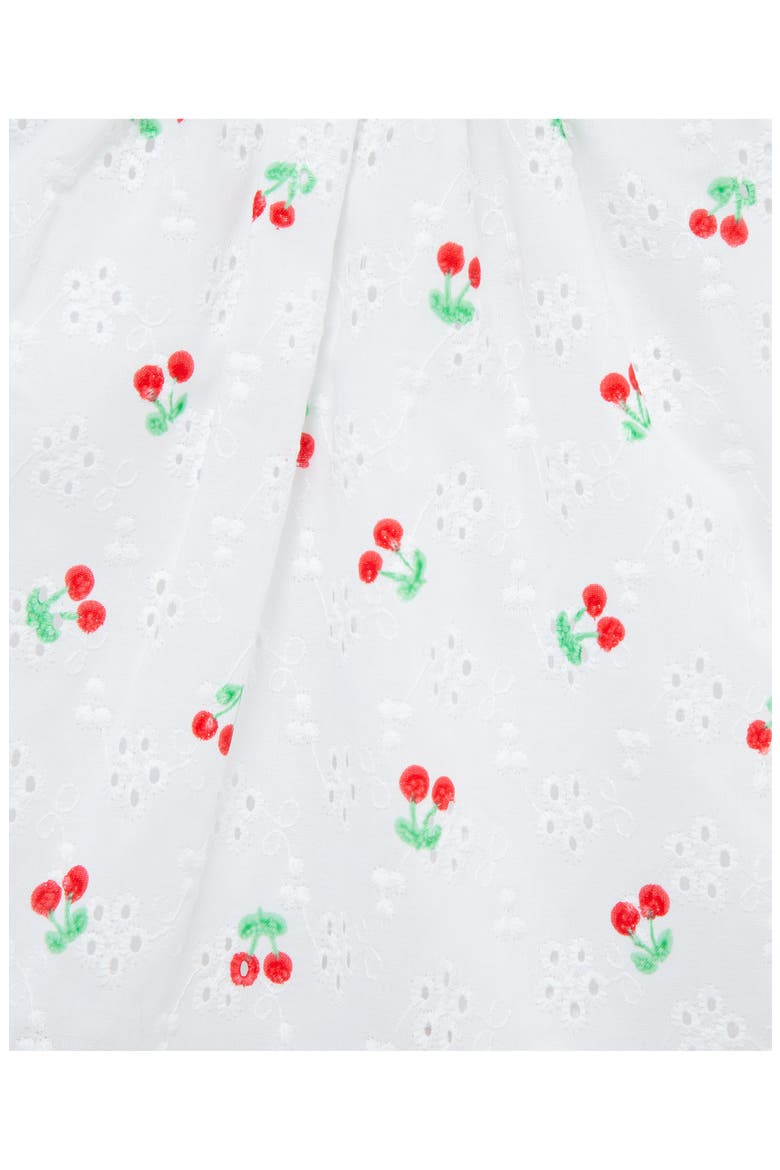 Cherry Eyelet Cotton Top, Shorts & Headband Set, Alternate, color, PINK