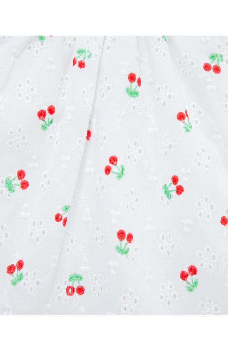 Little Me Cherry Eyelet Cotton Top, Shorts & Headband Set, Alternate, color, Pink