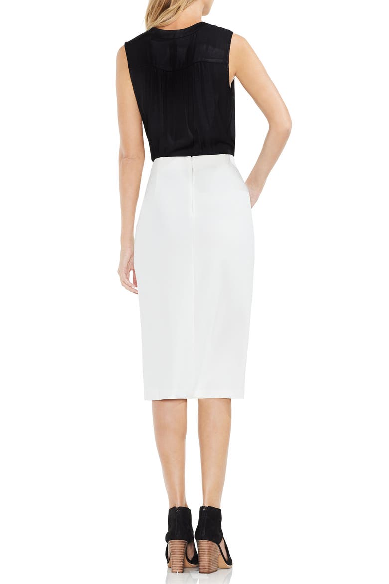 Front Ruffle Ponte Pencil Skirt, Alternate, color, NEW IVORY