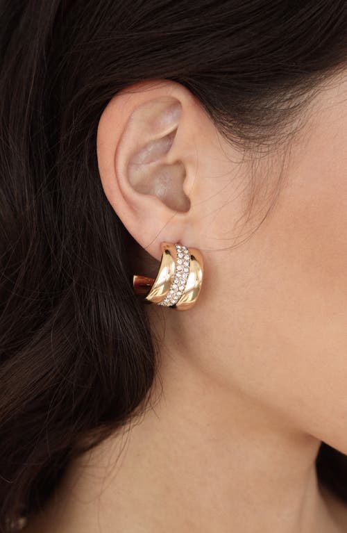 Ettika Pavé Center Hoop Earrings In Gold