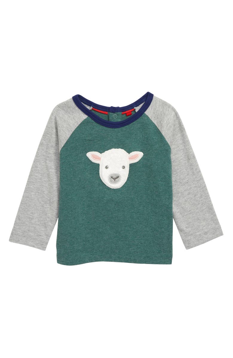 Mini Boden Embroidered Raglan Shirt, Main, color,