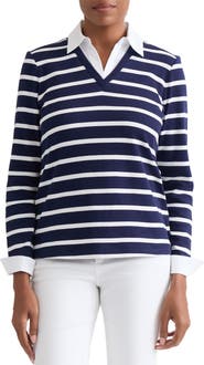 Jones New York Cotton V-Neck Top