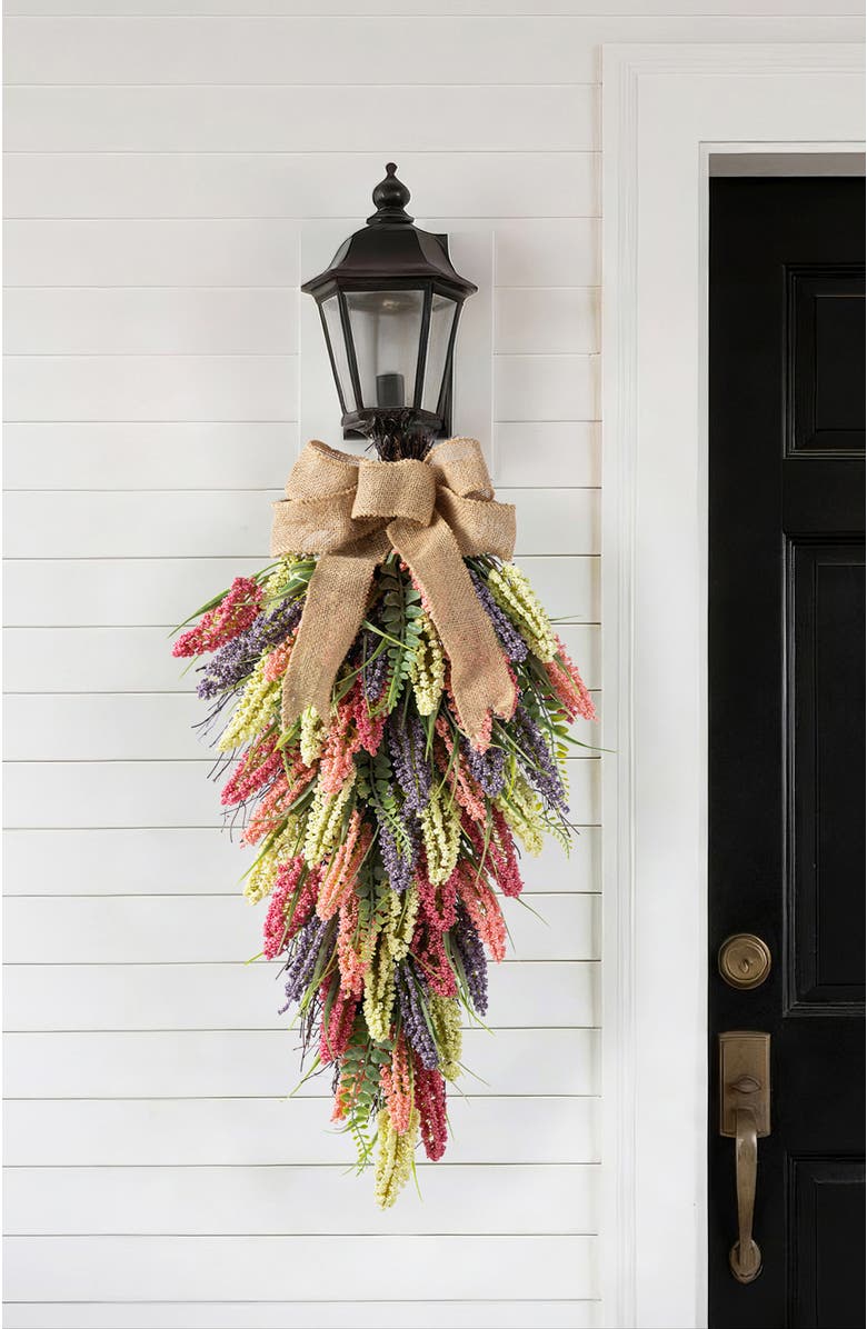 Glitzhome 28"H Mixed Colors Heather Artificial Teardrop, Alternate, color, Purple