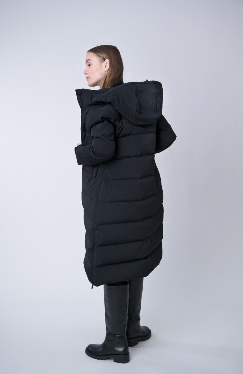 The Recycled Planet Company Lungo Recycled Longline Water Resistant Feather & Down Fill Puffer Coat, Alternate, color,