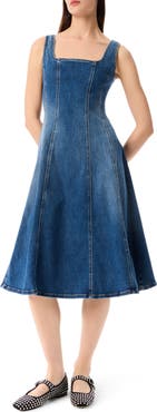 Robert Rodriguez Nova Sleeveless Seamed Denim Midi Dress