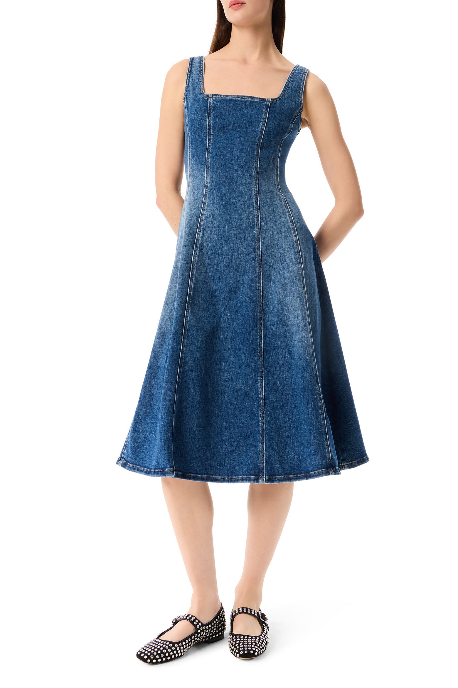 Robert Rodriguez Nova Sleeveless Seamed Denim Midi Dress (Women ...