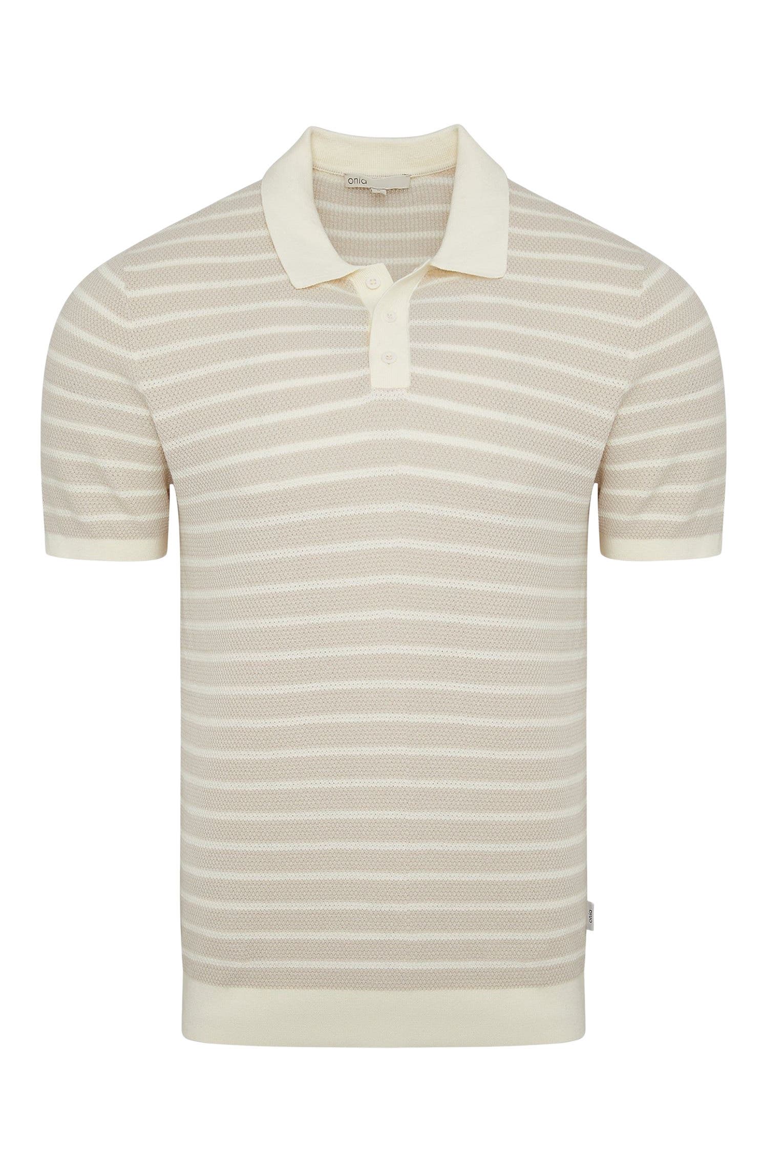Cotton Textured Knit Polo Tee - image 2