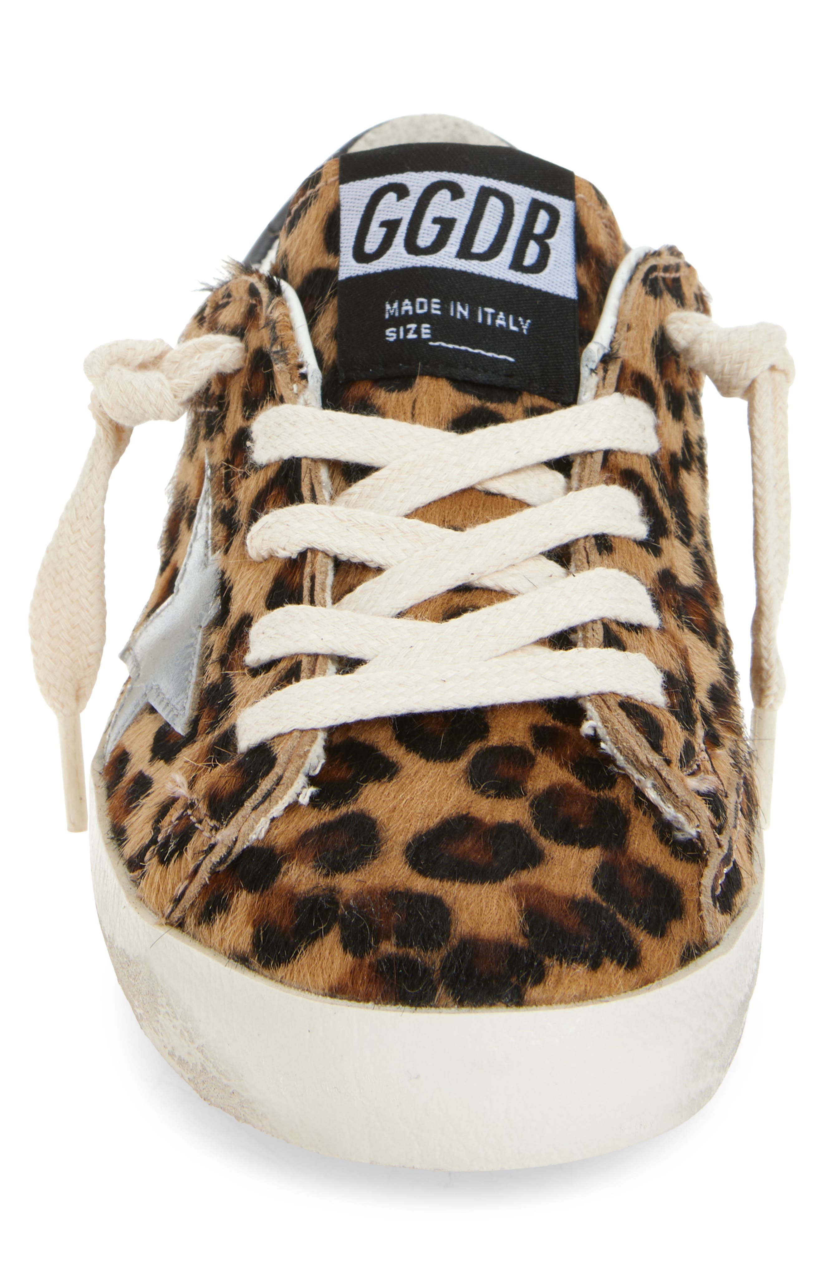 Golden Goose Kids' Super-Star Genuine Calf Hair Sneaker, Alternate, color, Black Brown Leo/ Platinum