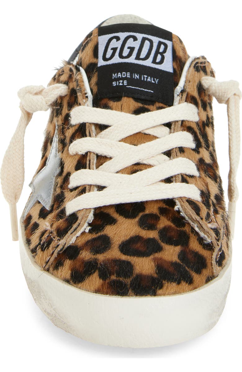 Golden Goose Kids' Super-Star Genuine Calf Hair Sneaker, Alternate, color, Black Brown Leo/ Platinum