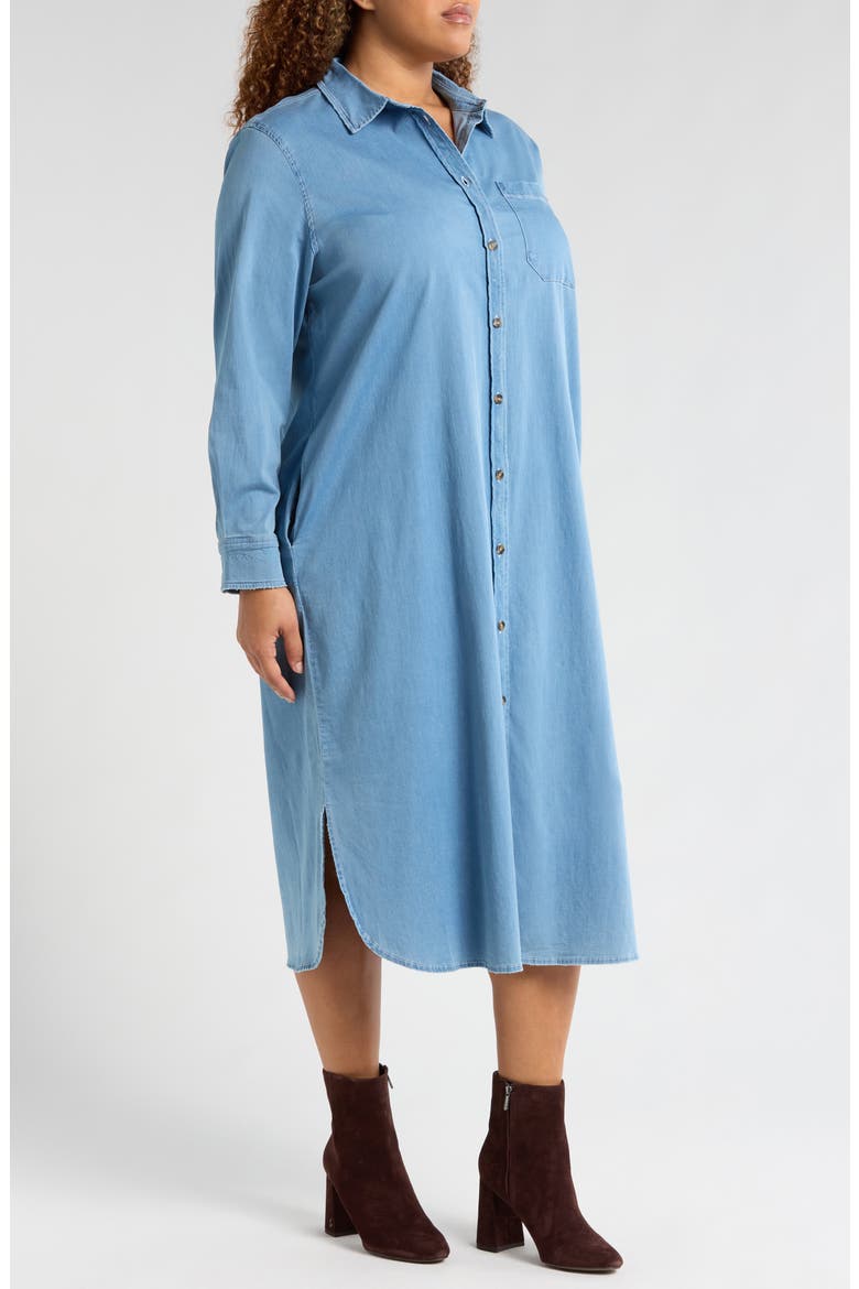 Odeon Long Sleeve Chambray Shirtdress, Alternate, color, COVE BLUE