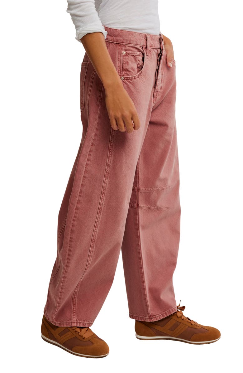 Free People Good Luck Mid Rise Barrel Leg Jeans, Alternate, color, Sunsetter