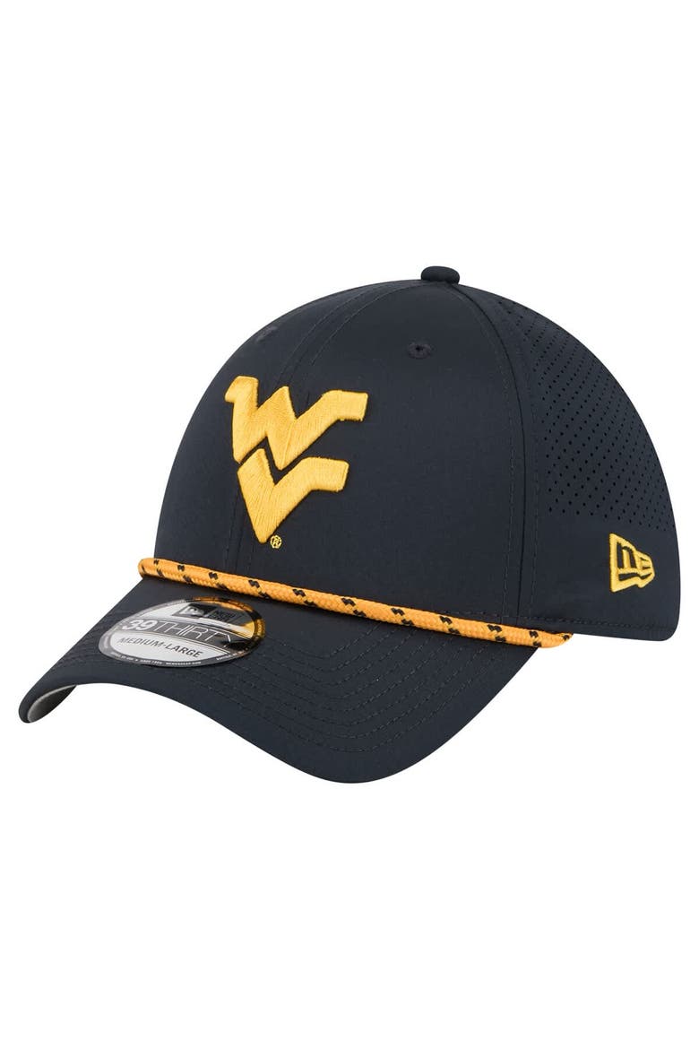 Men's New Era  Navy West Virginia Mountaineers Rope 39THIRTY Flex Hat, Main, color, Navy