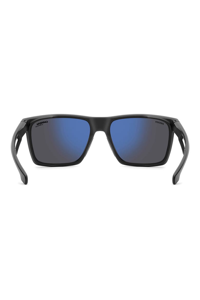 57mm Polarized Rectangular Sunglasses, Alternate, color, MATTE BLACK/ REDSP PZ HCAR