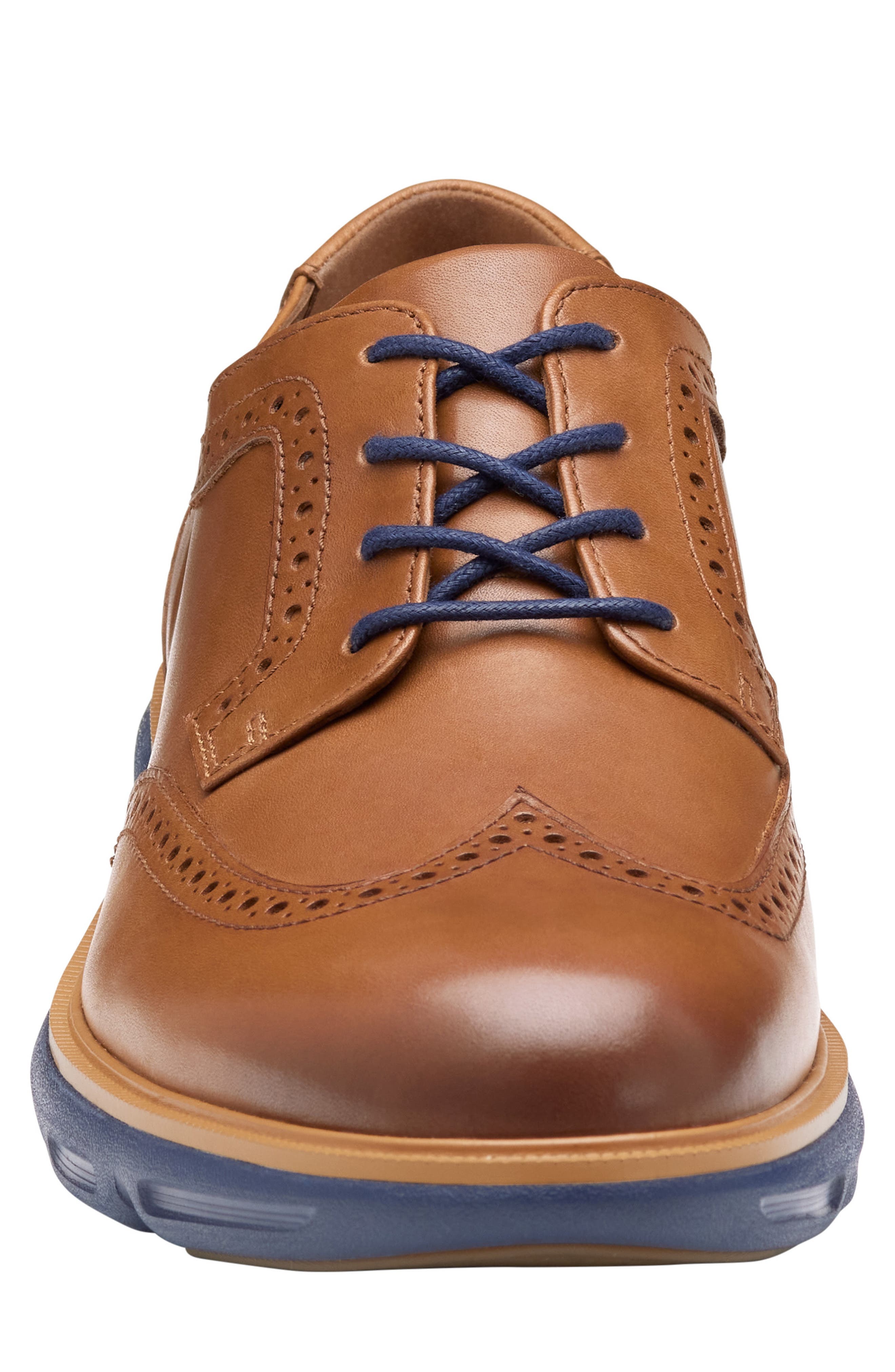 Johnston & Murphy Larkin Wingtip Derby, Alternate, color, Tan Italian Calfskin