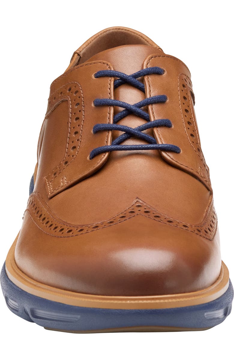 Johnston & Murphy Larkin Wingtip Derby, Alternate, color, Tan Italian Calfskin