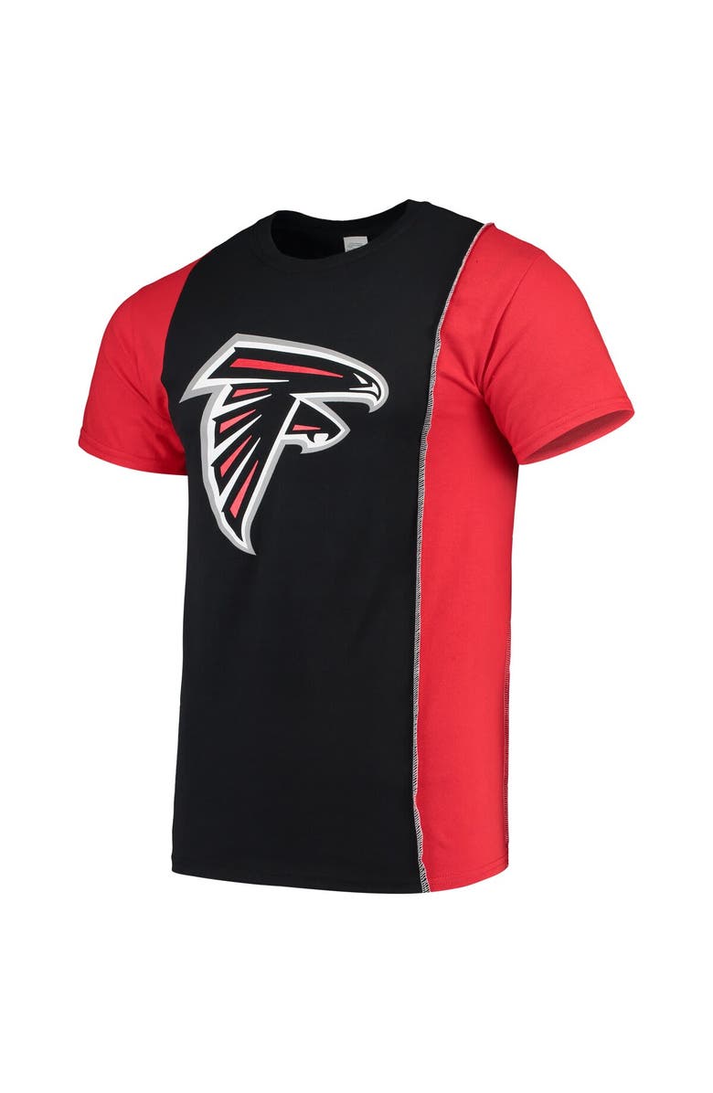 REFRIED APPAREL Men's Refried Apparel Black/Red Atlanta Falcons Sustainable Upcycled Split T-Shirt, Alternate, color, Black