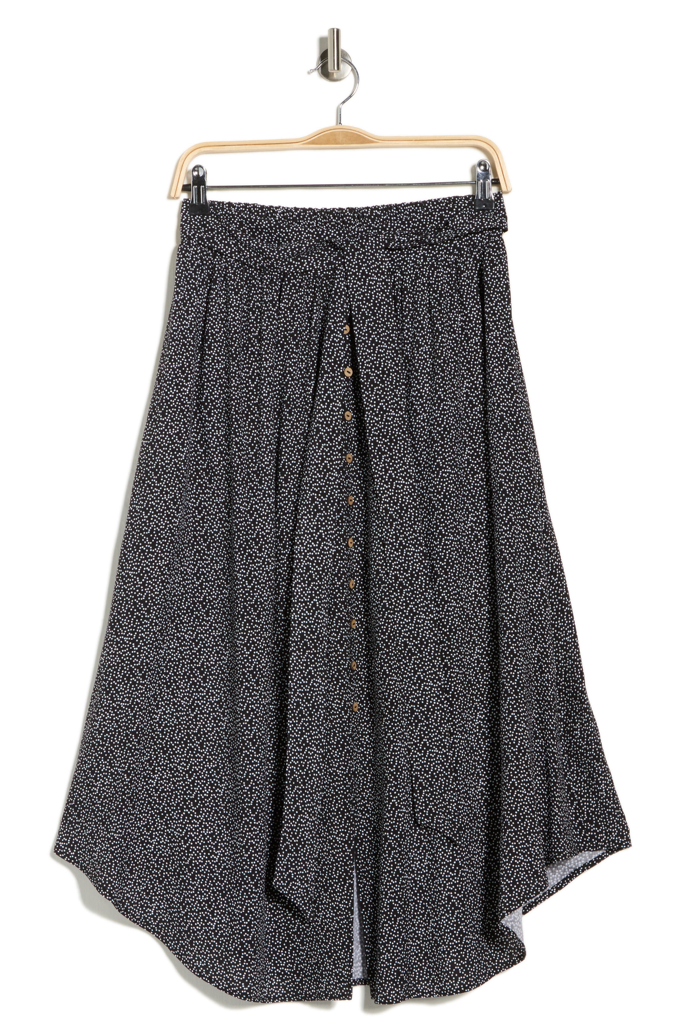 Renee C Dot Curved Hem Skirt