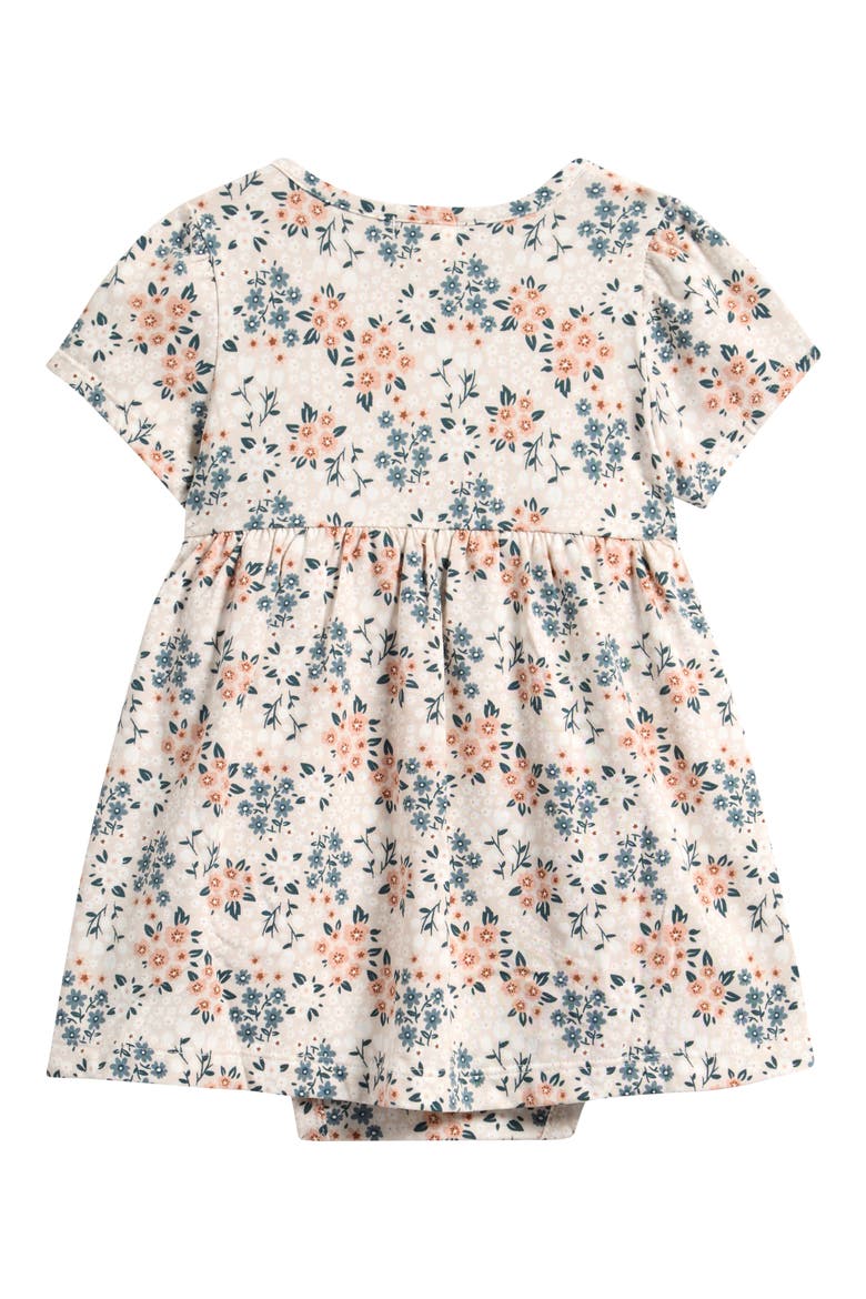 Spring Flowers Cotton Blend Dress & Bloomers Set, Alternate, color, BEIGE